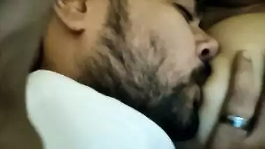 Big boobs girl’s sexy Indian nipple licking MMS