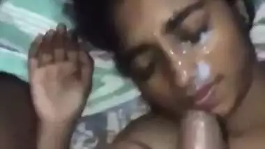 Tamil girl facialed with hot cum