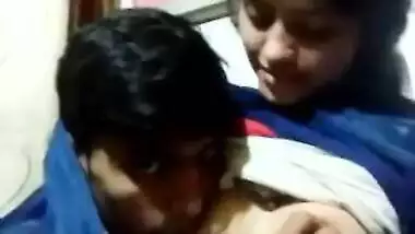 Kissing ends with hot XXX nipple-licking for the lovely Desi chick