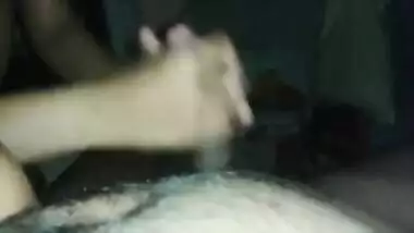 Desi wife very hot handjob husband cock