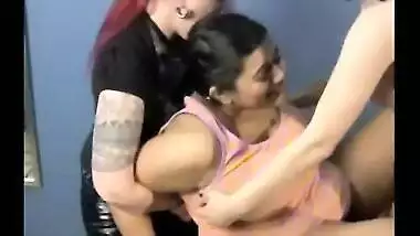 Indian Lesbian Auntie with a Teen White Girl