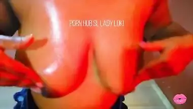 Playing with My Natural Tits Oil and Sucking Vacuum Pumps Black Nipples