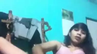 Bengali girl fingering eating her own cum