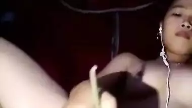 Horny Nepali Girl Masturbating With Cucumber