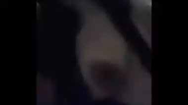 Indian Girlfriend Playing with her tits 