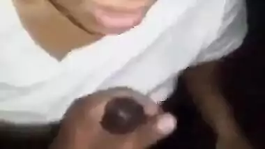 Desi girl oral-stimulation cum facial from her cousin
