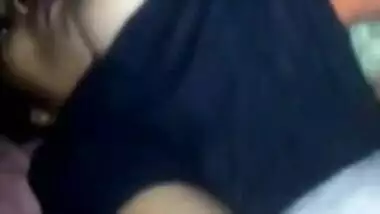 Village aunty boobs press and licking by neighbors