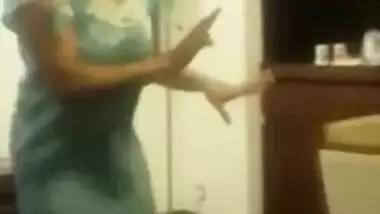 Indian or Arab girl with perfect tits dances and jumps