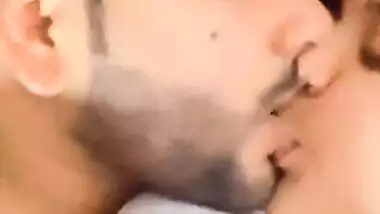 Cute young girl Smooching BF and showing her Big Boobs
