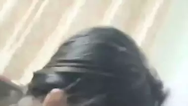 A 21-year-old college girl gives a desi blowjob to her lover